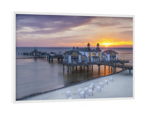 Poster mit weißem Rahmen "RÜGEN Seebrücke in Sellin" artboxONE - Architektur,Reise / Strand und Meer