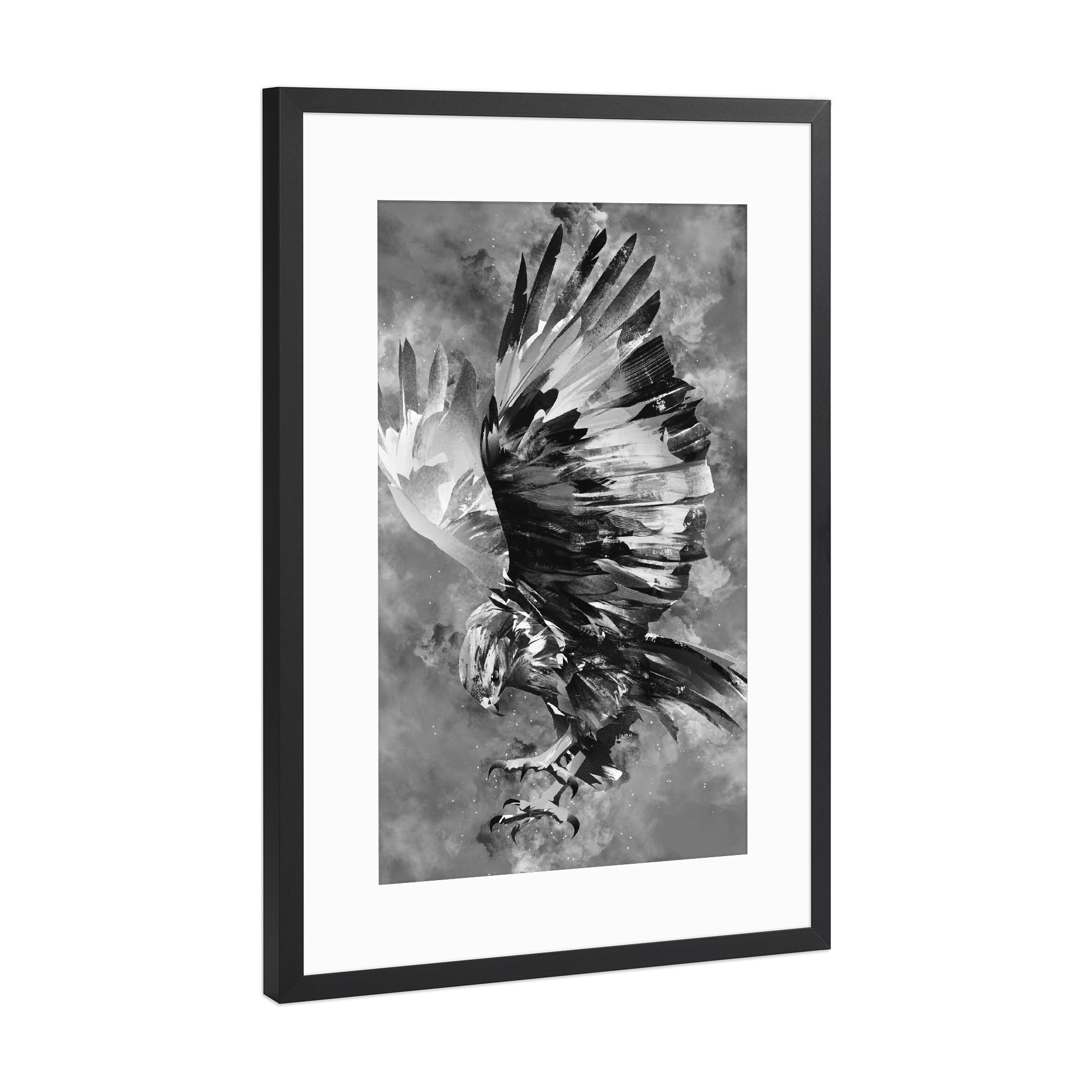 Poster mit Rahmen Schwarz (Metallic) "Eagle BW (matart)" artboxONE - Natur,Tiere - Eagle,Eagles,Bird,Animal,Animals,Vogel,Tier,Wild,Natur,Nature
