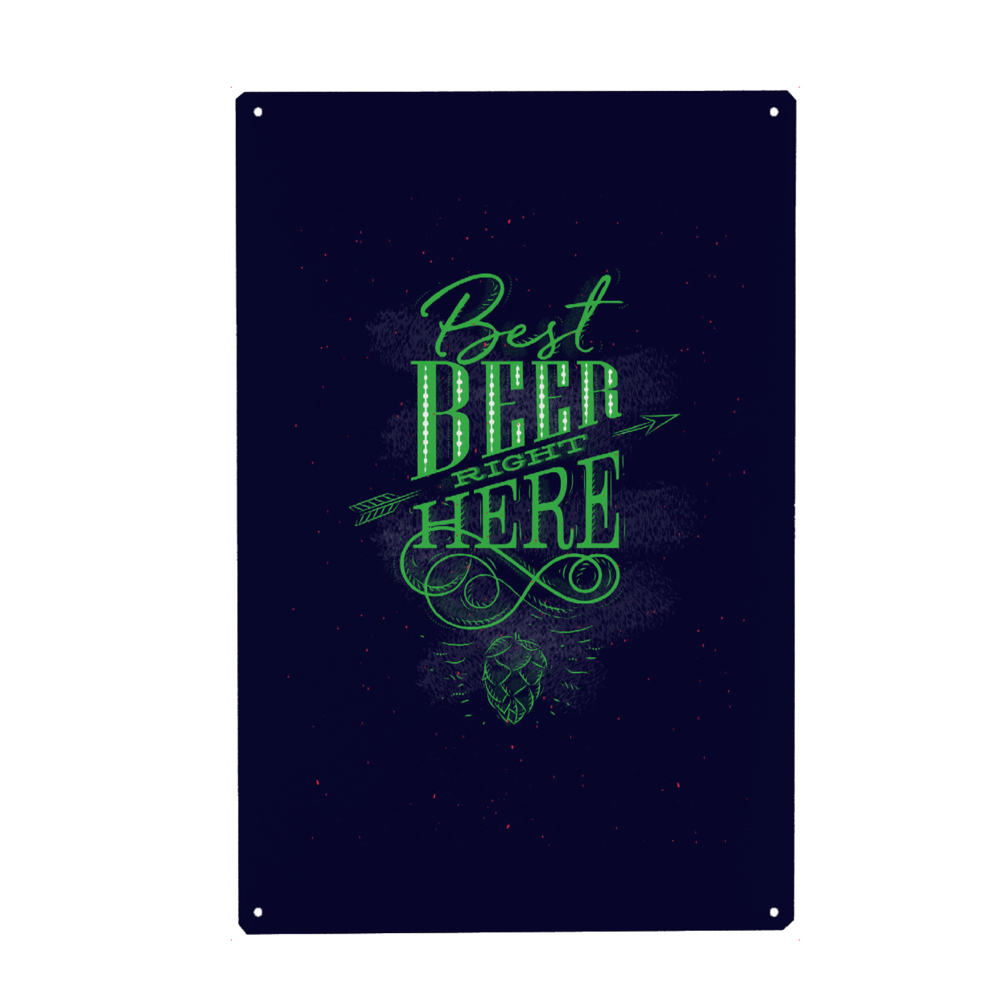 Metall Poster "Best beer right here dark" artboxONE - Typografie,Essen & Trinken,Für Mama,Für Papa,Essen & Trinken / Alkohol