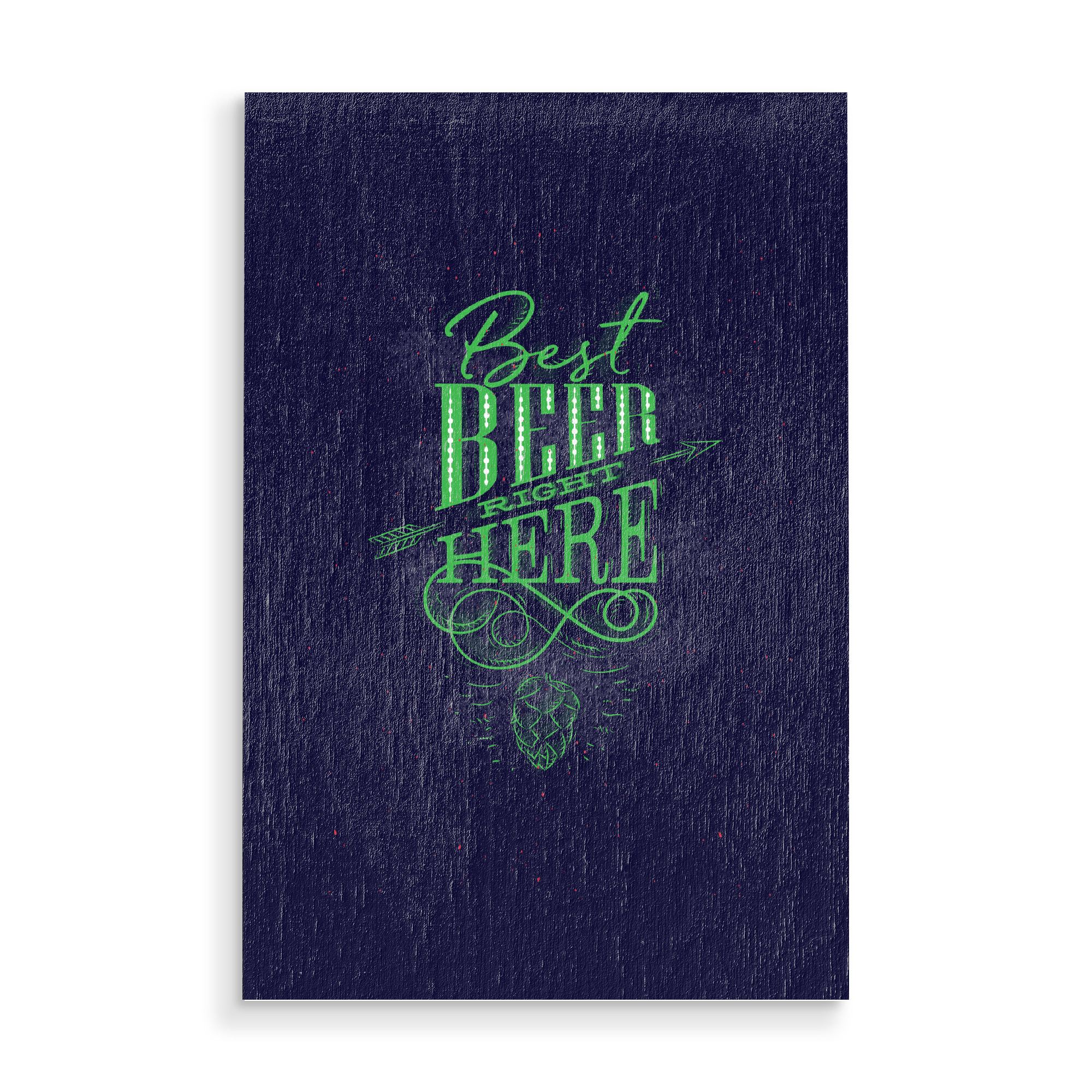 Holzbild "Best beer right here dark" artboxONE - Typografie,Essen & Trinken,Für Mama,Für Papa,Essen & Trinken / Alkohol