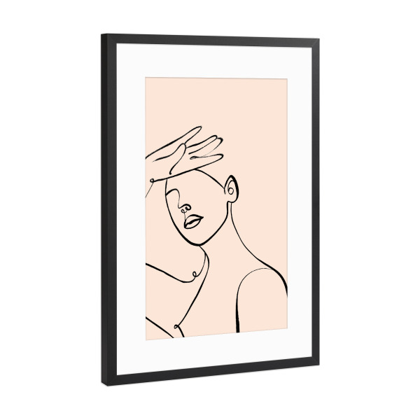 Poster mit Rahmen Schwarz (Metallic) "Worth The Wait lineart" artboxONE - Abstrakt,Menschen