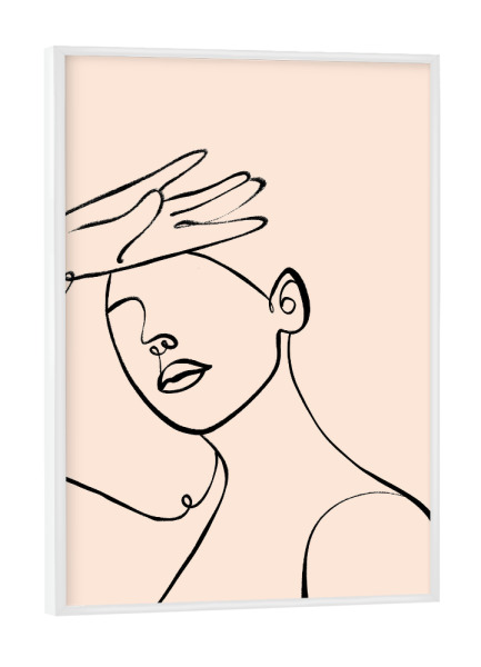 Poster mit weißem Rahmen "Worth The Wait lineart" artboxONE - Abstrakt,Menschen