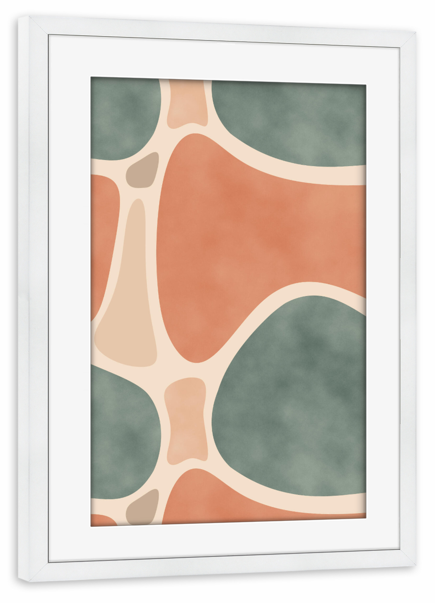 Poster mit Rahmen weiß "Earth Tones Shapes" artboxONE - Abstrakt,Geometrie