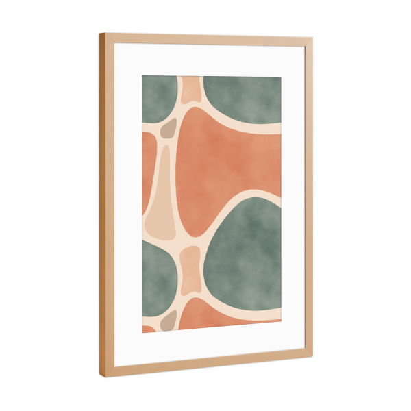 Poster mit Rahmen Kupfer "Earth Tones Shapes" artboxONE - Abstrakt,Geometrie