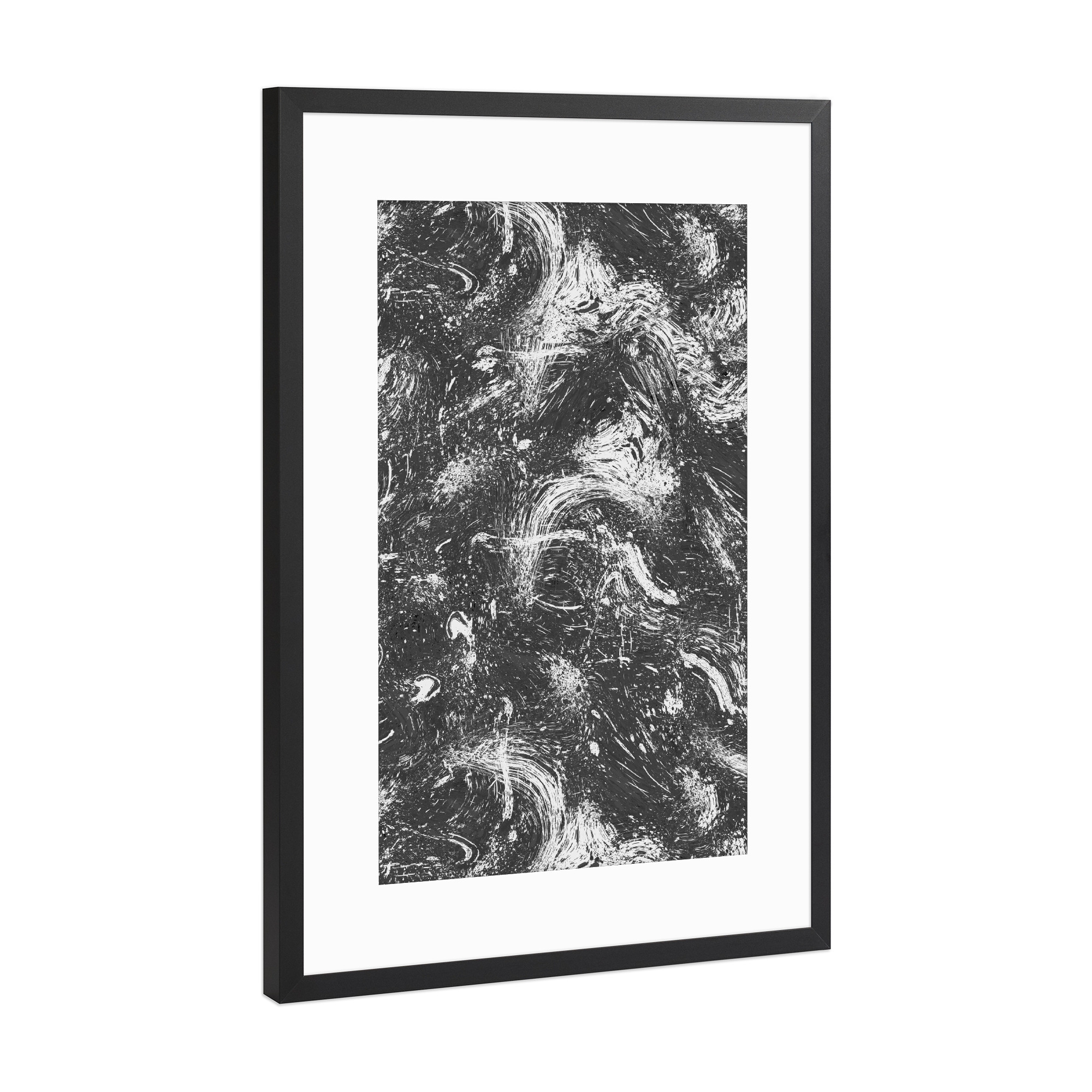Poster mit Rahmen Schwarz (Metallic) "Abstract Dripping Black" artboxONE - Abstrakt,Fashion,Für Papa