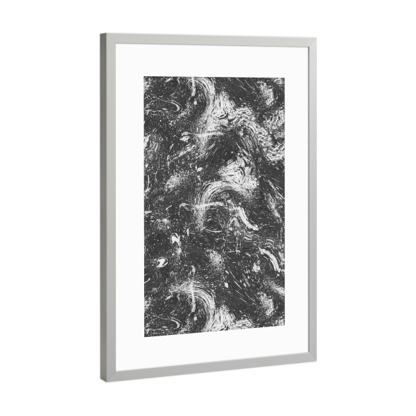 Poster mit Rahmen Silber "Abstract Dripping Black" artboxONE - Abstrakt,Fashion,Für Papa