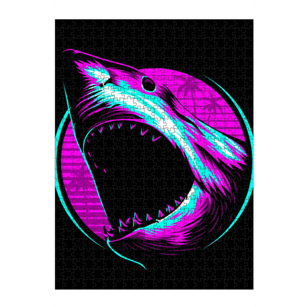 Puzzle Ravensburger "Retro Shark" artboxONE - Tiere,Unterwasser - Shark,Retro,Vintage,Meg,Megalodon,Hai,Tier,Animal - Bild shark