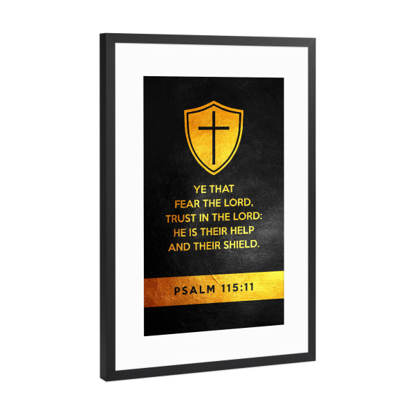 Poster mit Rahmen Schwarz (Metallic) "Psalm 115:11" artboxONE - Typografie,Männer