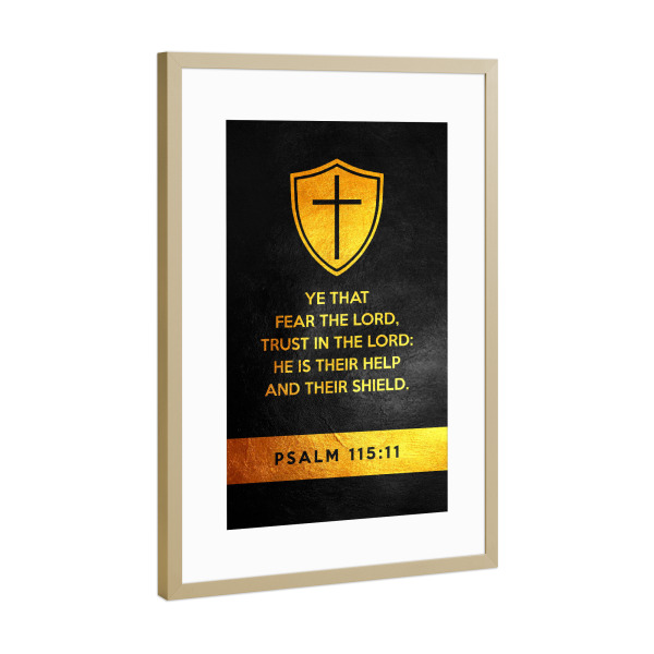 Poster mit Rahmen Gold "Psalm 115:11" artboxONE - Typografie,Männer