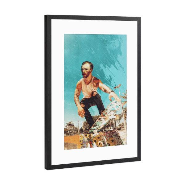 Poster mit Rahmen Schwarz (Metallic) "Skilled Vincent" artboxONE - Menschen,Sport,Sport / Motivation