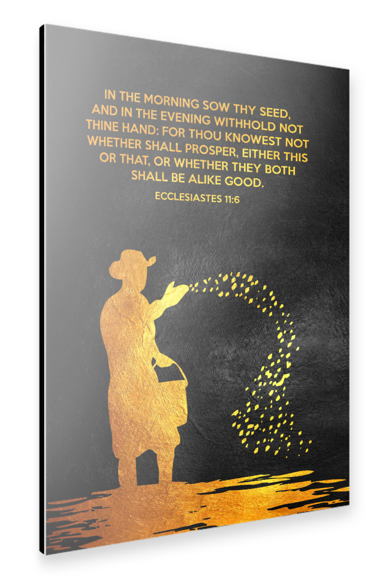 Alu-Dibond "Ecclesiastes 11:6" 30x20 cm artboxONE