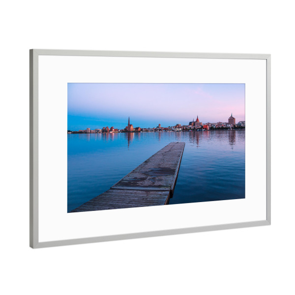 Poster mit Rahmen Silber "Steg an der Warnow" artboxONE - Natur,Reise,Architektur,Städte / Weitere