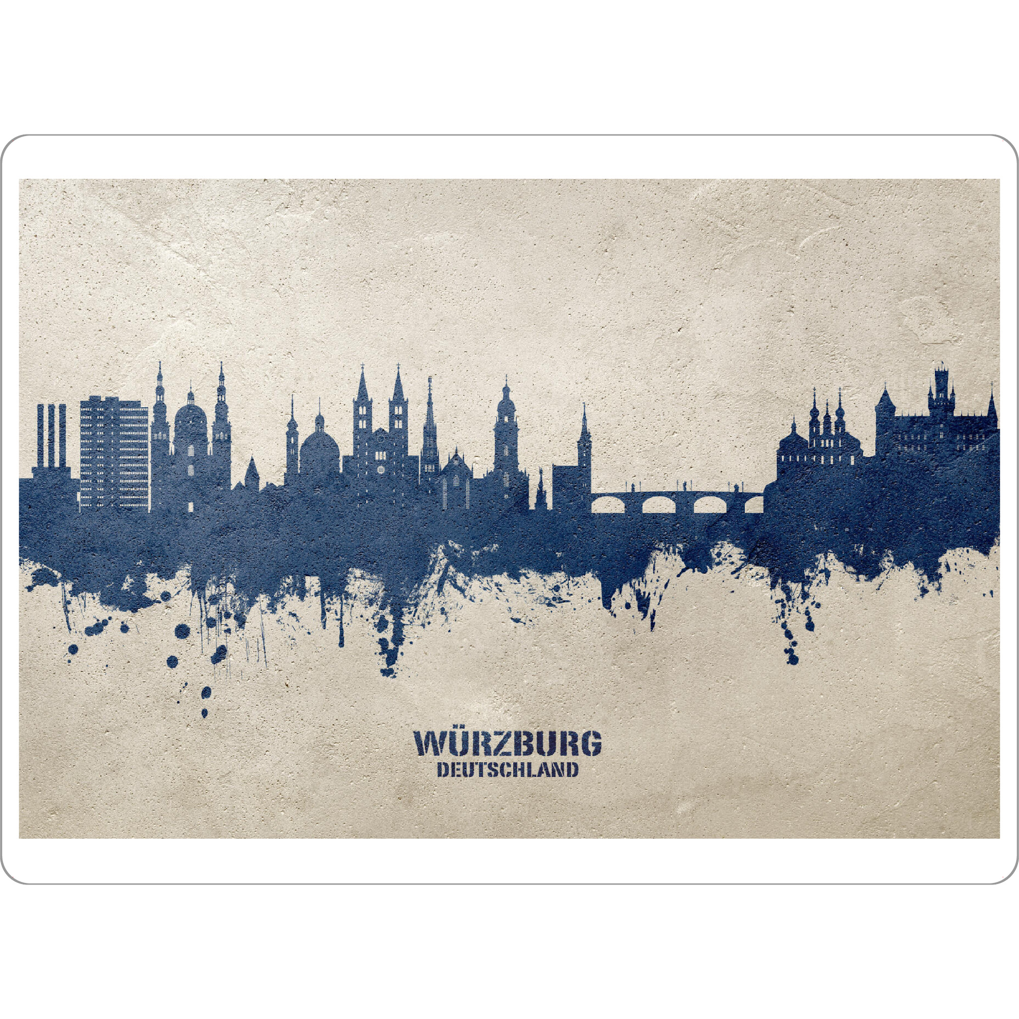 Tischset "Würzburg Skyline PaintBlue" artboxONE - Städte