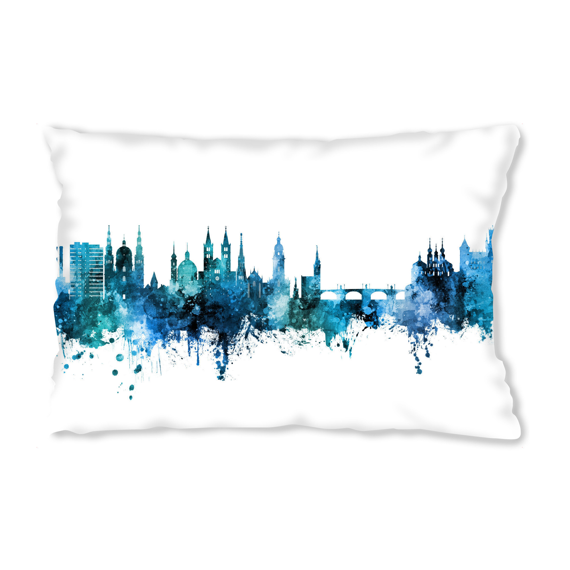 Design-Kissen "Würzburg Germany Skyline Blue" artboxONE - Städte