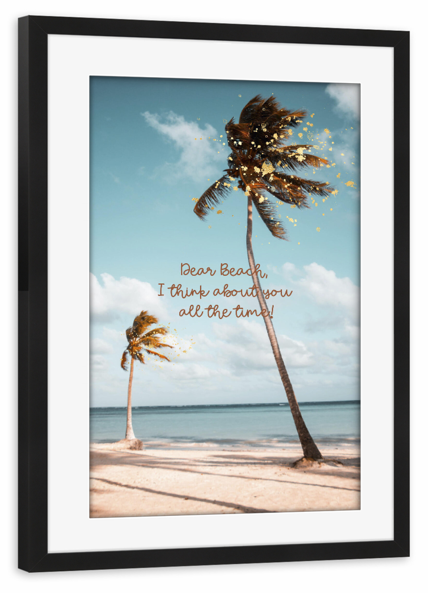 Poster mit Rahmen schwarz "Dear Beach - Lieber Strand" artboxONE - Typografie,Natur,Reise / Strand und Meer
