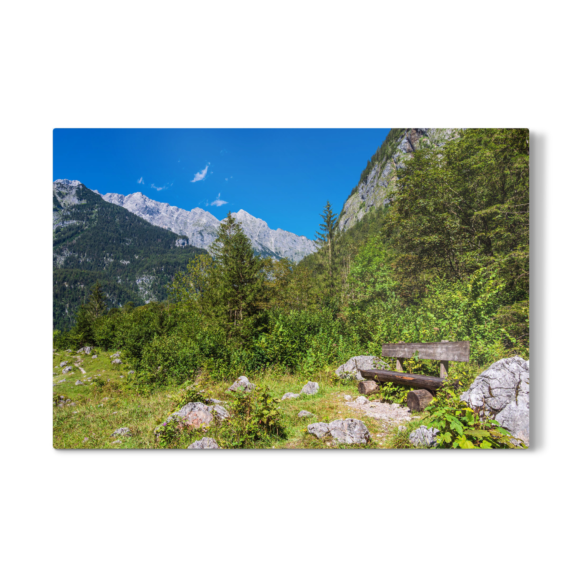 Galerie-Print "Landschaft mit Sitzbank" 75x50 cm artboxONE