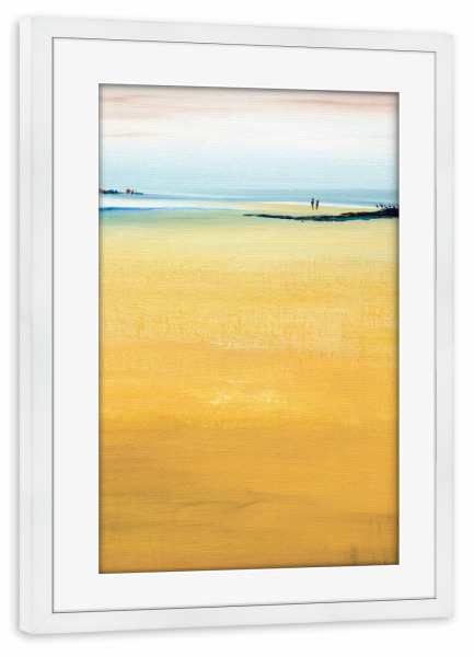Poster mit Rahmen weiß "Canary shore" artboxONE - Abstrakt