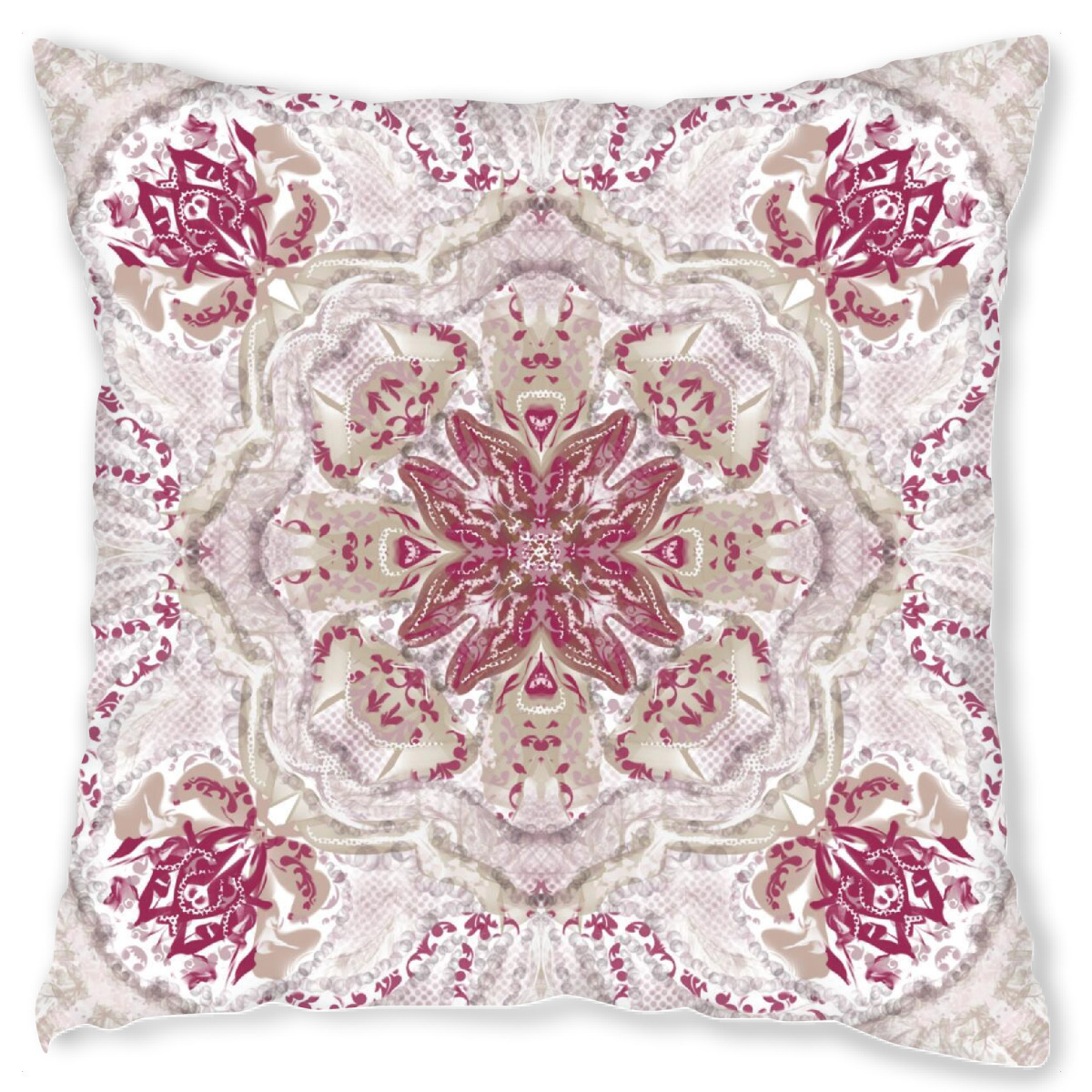 Design-Kissen "Mandala im Rosenkleid" artboxONE - Floral,Abstrakt,Geometrie,Fashion