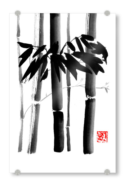 Acrylglasbild "Bambouquet" artboxONE - Natur - Bamboo,Sumie,Japan,Bambus,Baum,Tree,Natur,Malerei,Nature