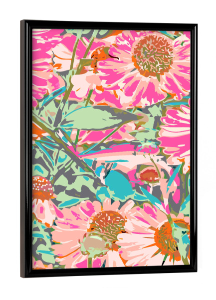 Poster mit schwarzem Rahmen "Pink Sunflowers" artboxONE - Natur,Floral
