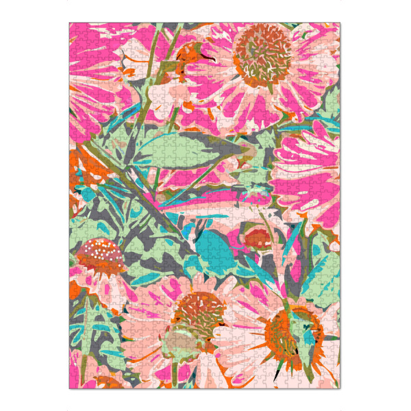 Puzzle Ravensburger "Pink Sunflowers" artboxONE - Natur,Floral