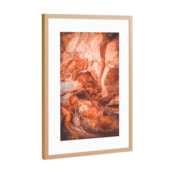 Poster mit Rahmen Kupfer "Roter Sandstein" artboxONE - Natur - Sandstein,Australien,Gestein,Australia,Sandstone,Structure,Struktur,Natur,Nature