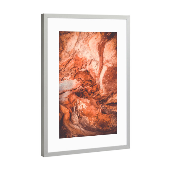 Poster mit Rahmen Silber "Roter Sandstein" artboxONE - Natur - Sandstein,Australien,Gestein,Australia,Sandstone,Structure,Struktur,Natur,Nature