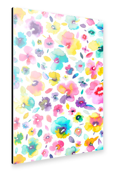 Alu-Dibond "Tropical Colorful Flowers" 30x20 cm artboxONE