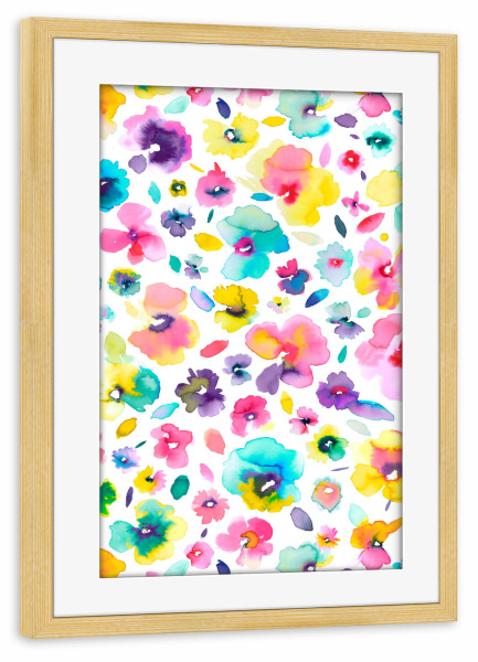 Poster mit Rahmen kiefer "Tropical Colorful Flowers" artboxONE - Floral,Fashion,Für Mama,Festivals