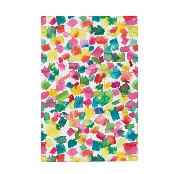 Metall Poster "Abstract Spring Colorful Strokes" artboxONE - Für Kinder,Geometrie,Lustig - Aquarell,Abstrakt,Moderne,Bunt,Colorful,Abstract