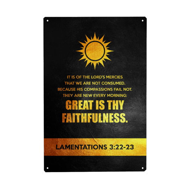 Metall Poster "Lamentations 3:22-23" artboxONE - Typografie,Galaxy