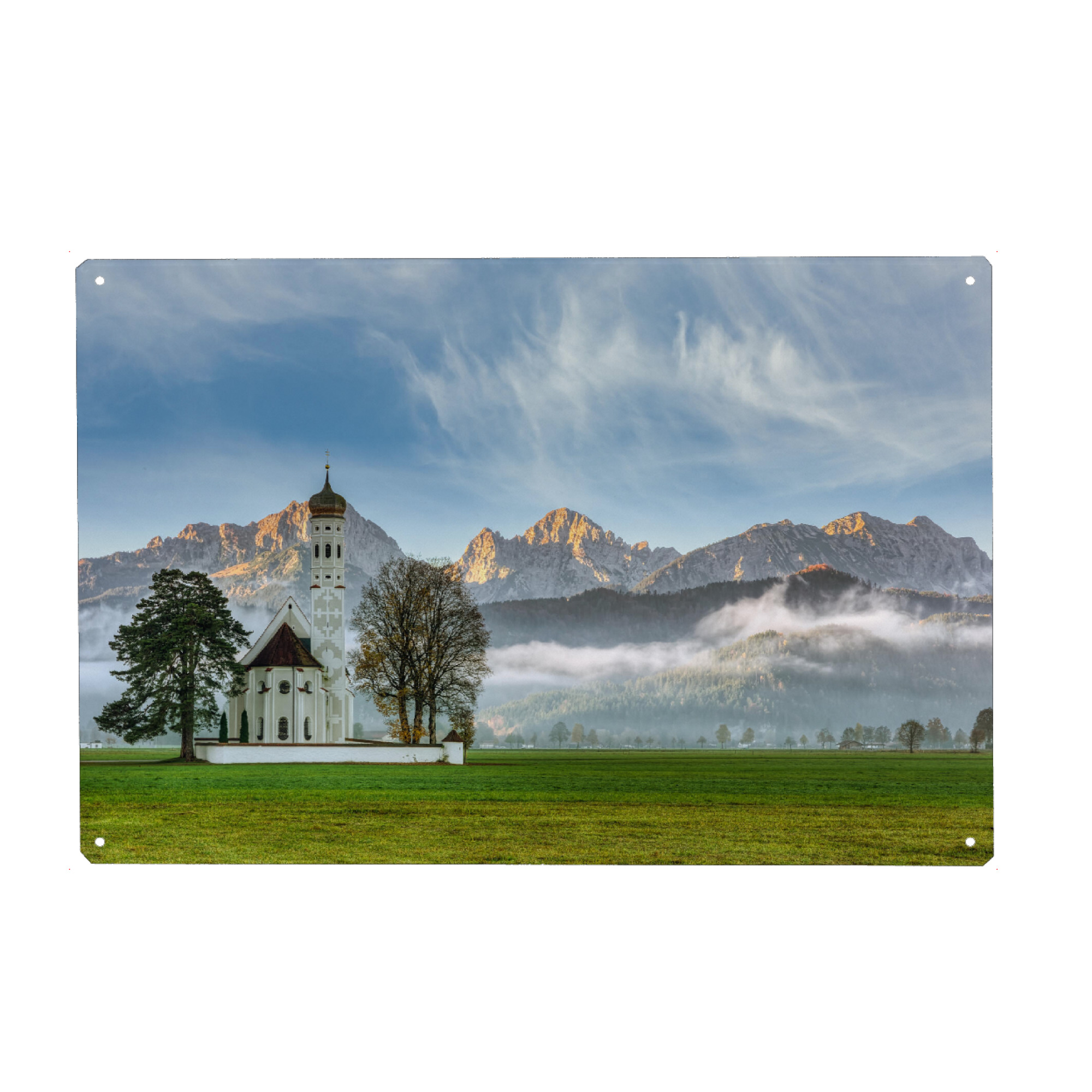 Metall Poster "St. Coloman im Allgäu" artboxONE - Natur,Reise,Architektur