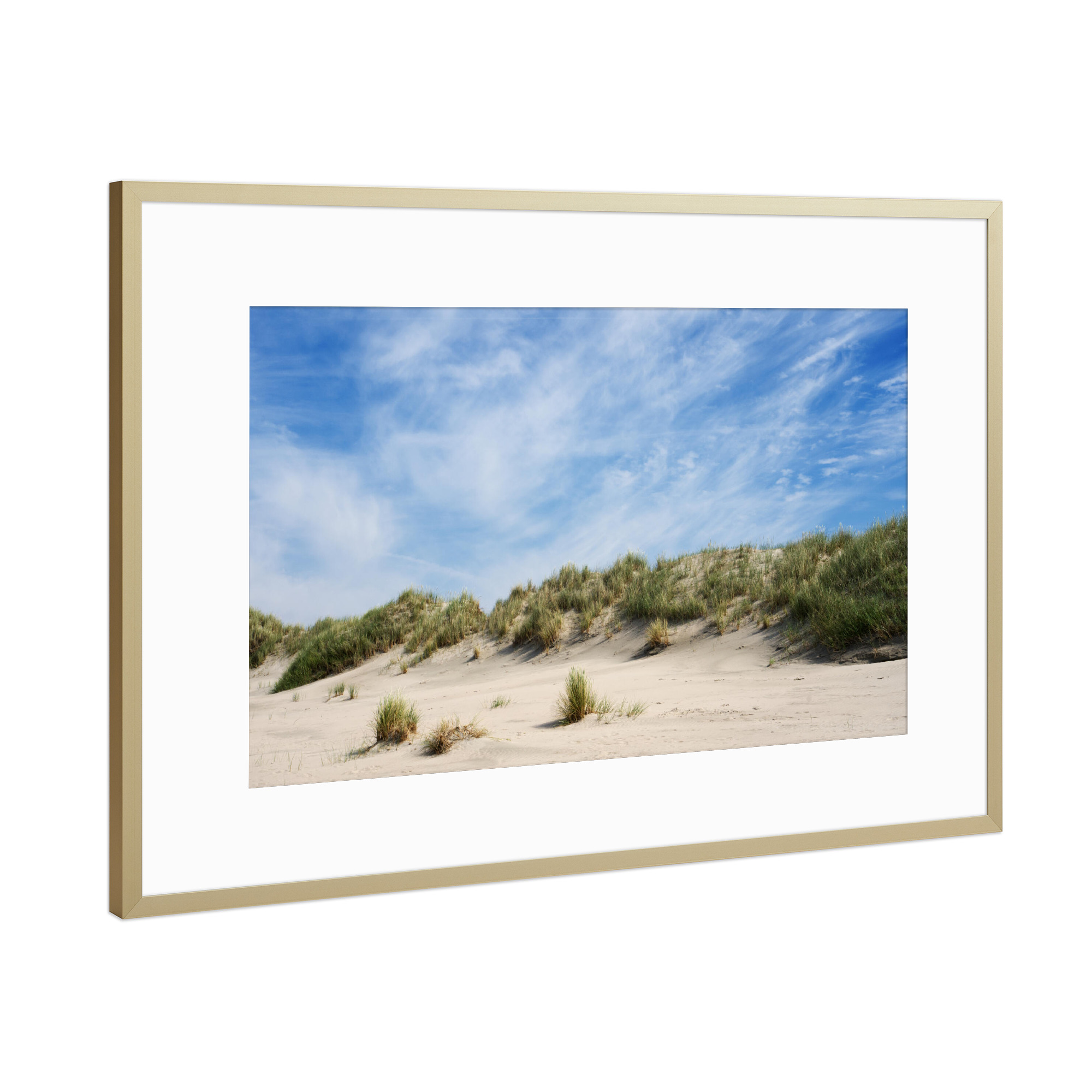 Poster mit Rahmen Gold "Baltrums Dünen" artboxONE - Natur,Reise,Reise / Strand und Meer