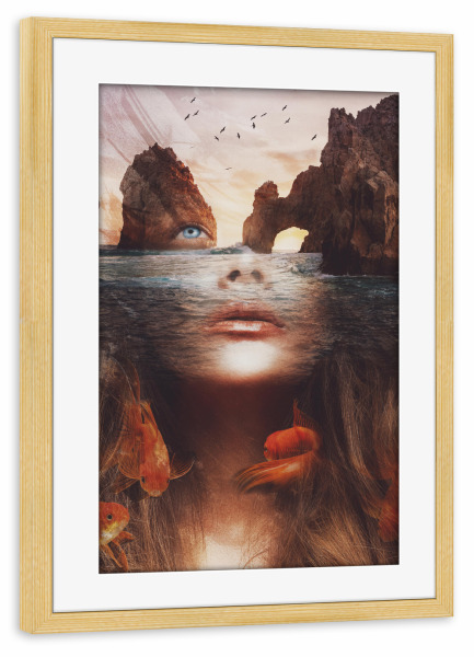 Poster mit Rahmen kiefer "Full of thoughts" artboxONE - Natur,Tiere,Menschen
