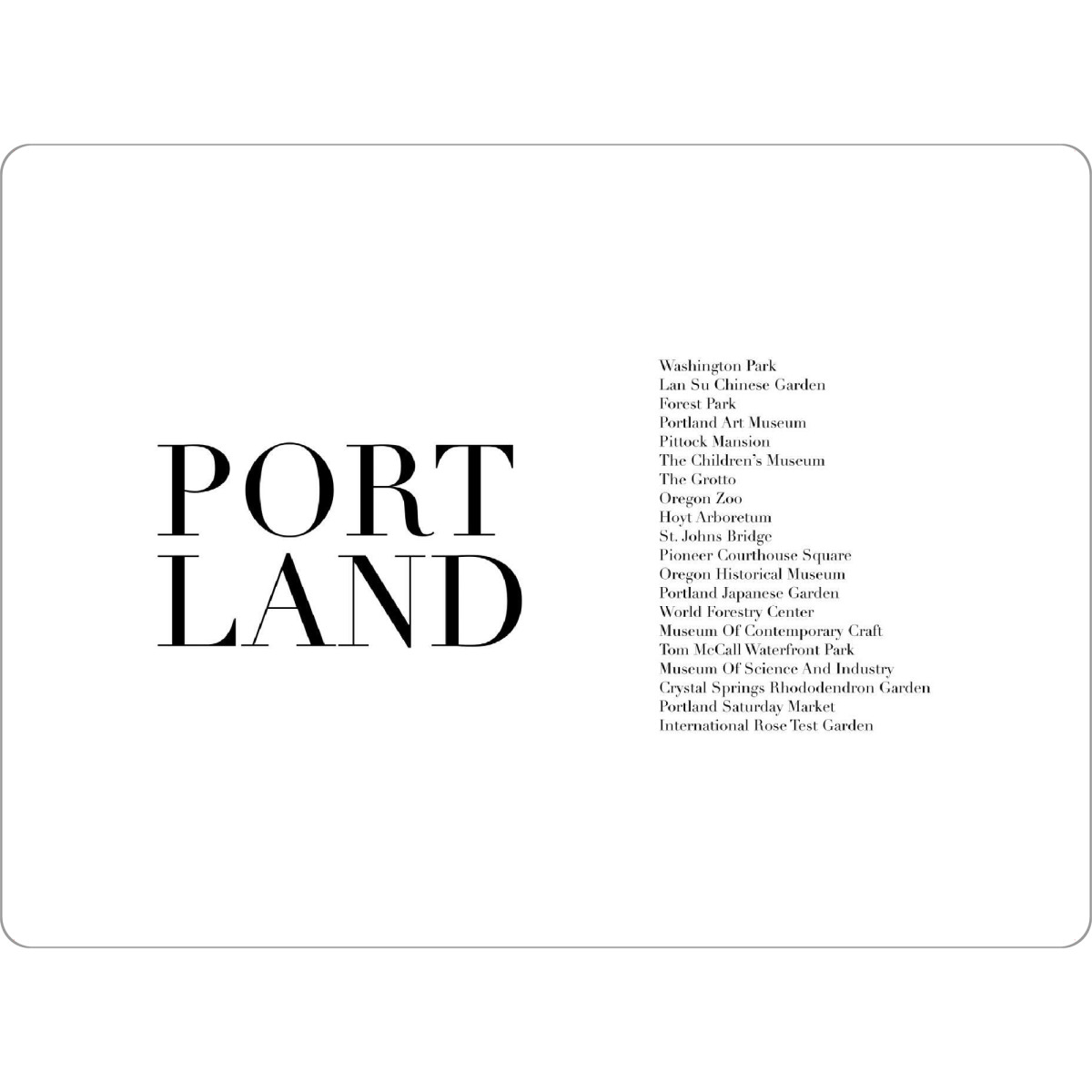 Tischset "Portland Monuments" artboxONE - Städte,Typografie,Reise