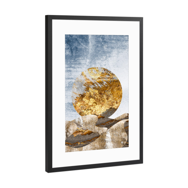 Poster mit Rahmen Schwarz (Metallic) "Abstract Desert (matart)" artboxONE - Natur,Abstrakt