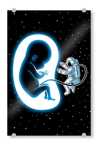 Acrylglasbild "Galaxy Baby" artboxONE - Comic,Galaxy - Galaxy,Baby,Stars,Cosmic,Star,Space,Astronomy,Astronaut,Weltraum,Cosmonaut