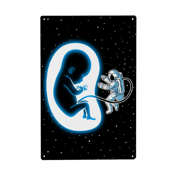 Metall Poster "Galaxy Baby" artboxONE - Comic,Galaxy - Galaxy,Baby,Stars,Cosmic,Star,Space,Astronomy,Astronaut,Weltraum,Cosmonaut - Blechschild