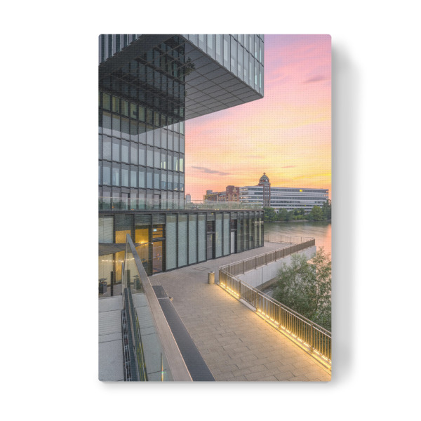 Leinwandbild "Abendstimmung im Medienhafen" artboxONE - Städte,Reise,Architektur,Städte / Düsseldorf