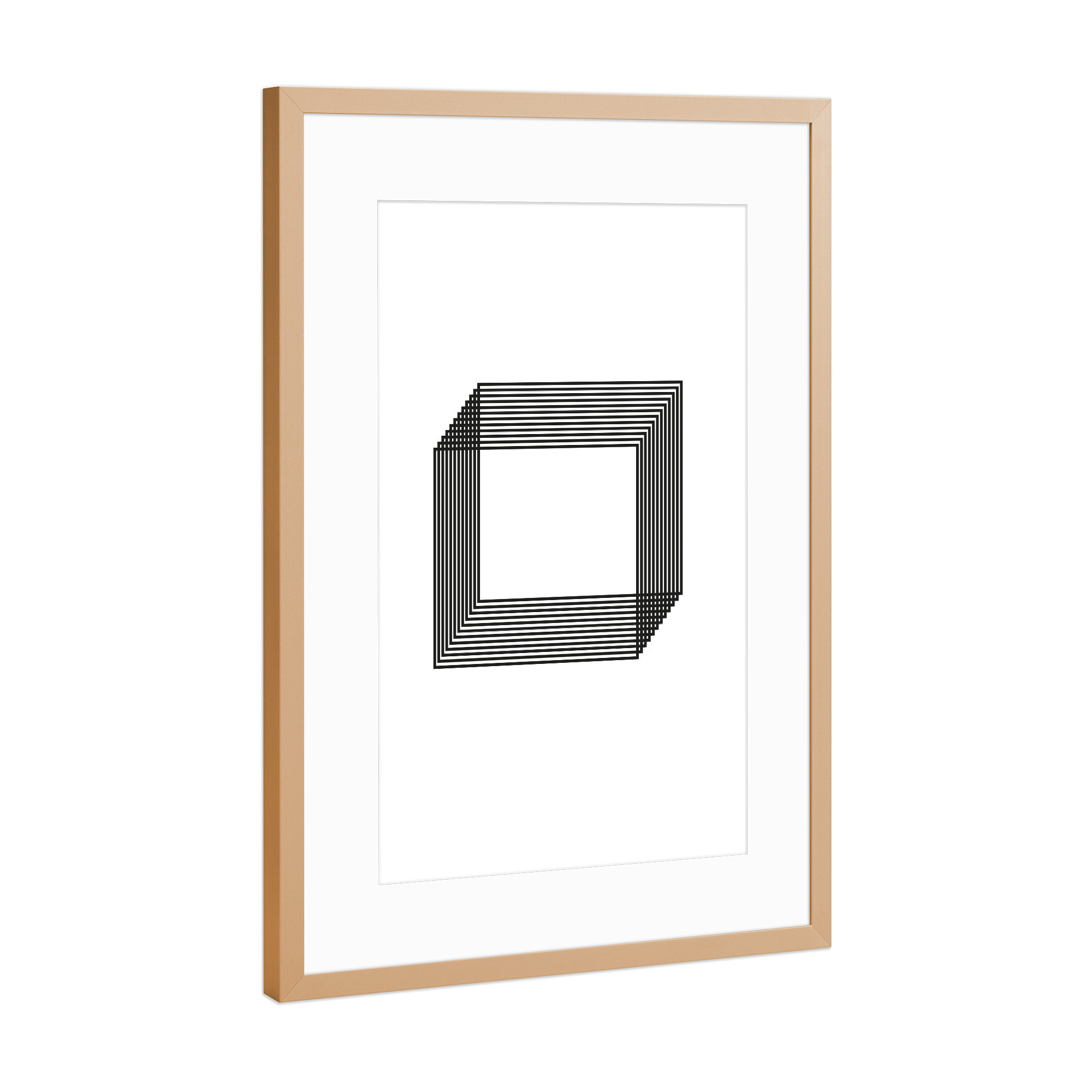 Poster mit Rahmen Kupfer "Cavalier" artboxONE - Abstrakt,Schwarzweiß,Geometrie