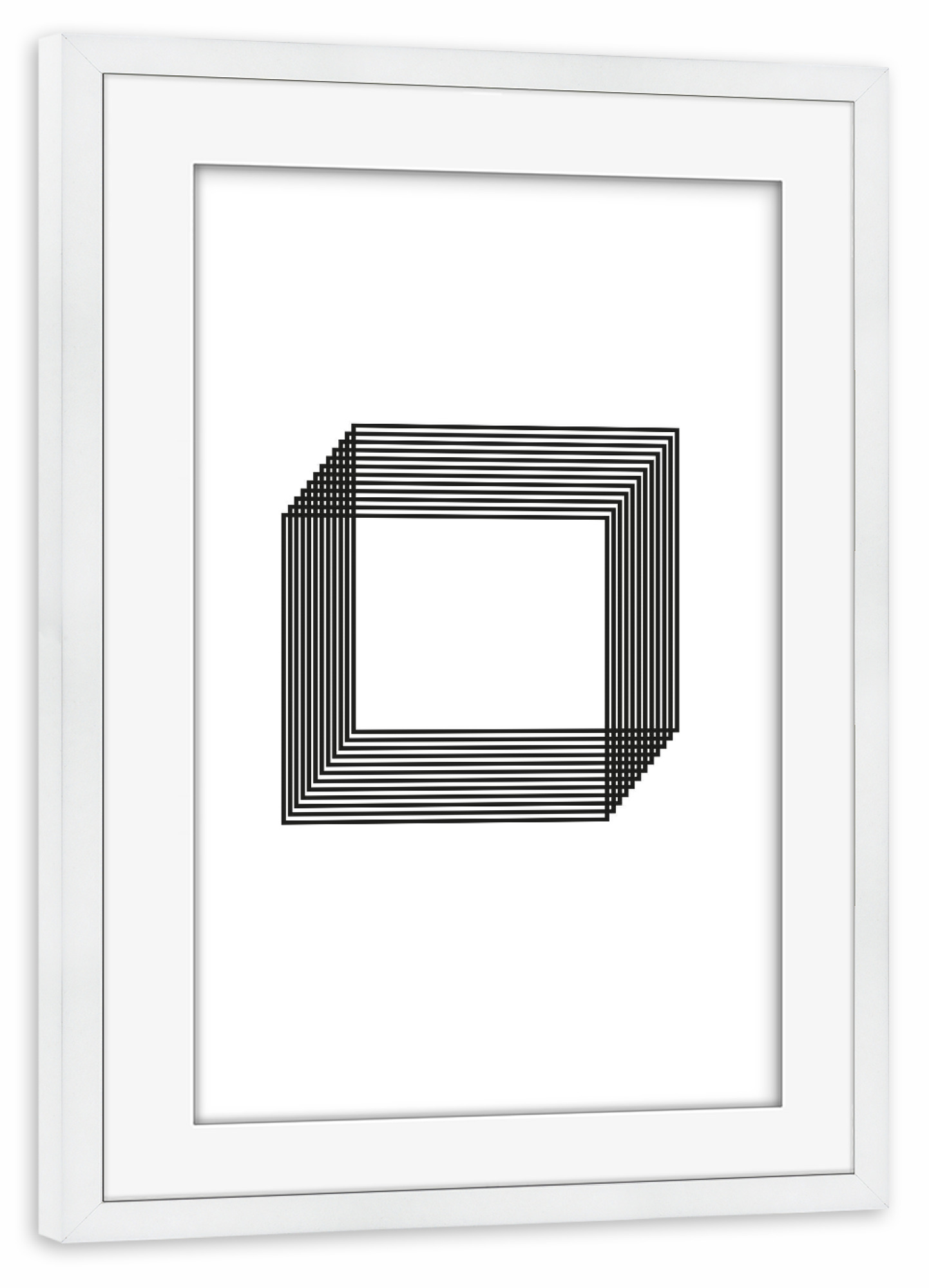 Poster mit Rahmen weiß "Cavalier" artboxONE - Abstrakt,Schwarzweiß,Geometrie