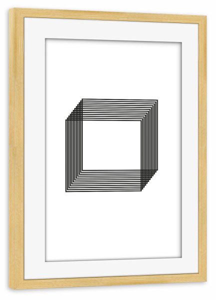 Poster mit Rahmen kiefer "Cavalier" artboxONE - Abstrakt,Schwarzweiß,Geometrie