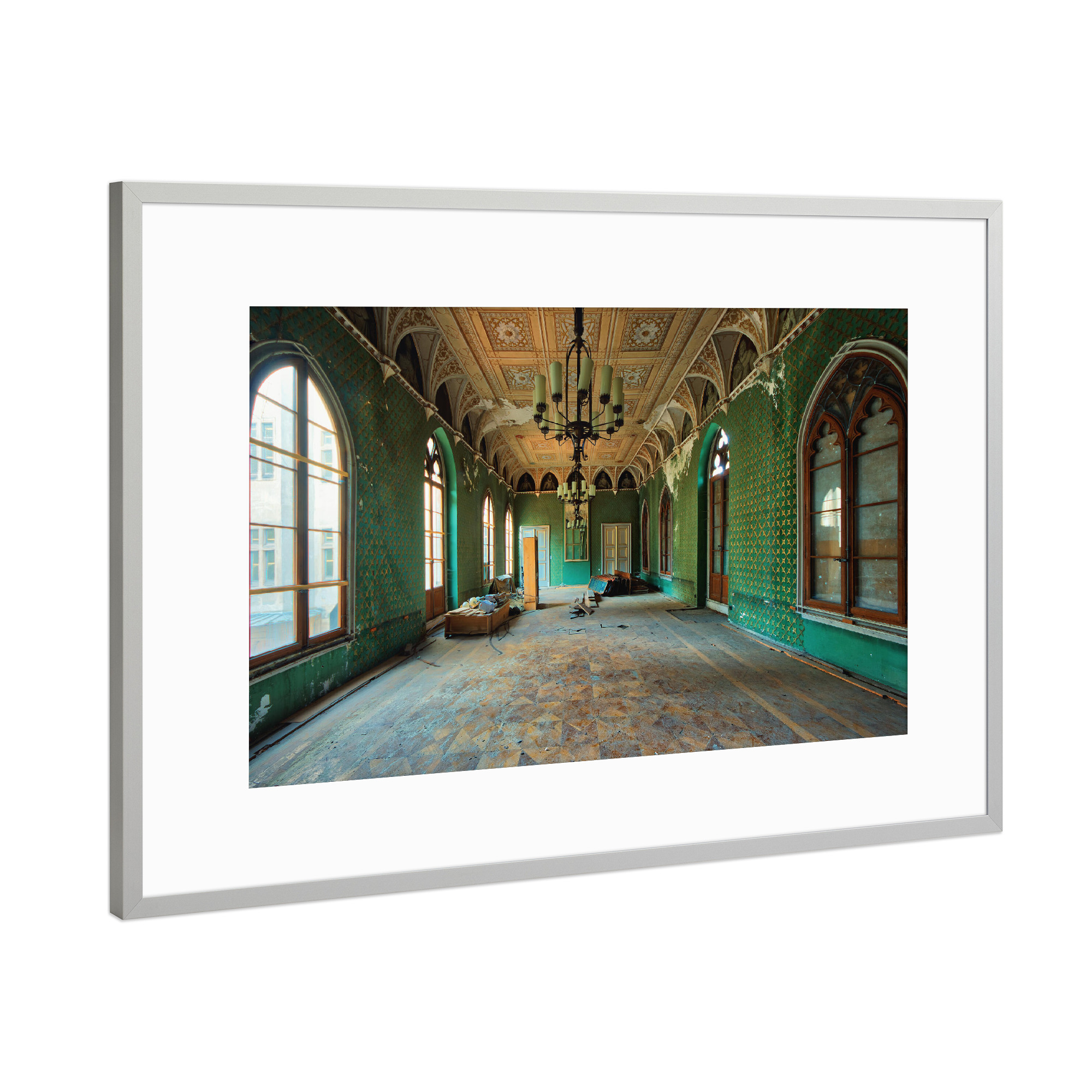 Poster mit Rahmen Silber "Knight Room" artboxONE - Architektur