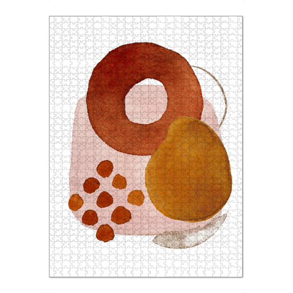 Puzzle Ravensburger "Abstract Watercolor Shape in Red" artboxONE - Abstrakt,Geometrie,Fashion