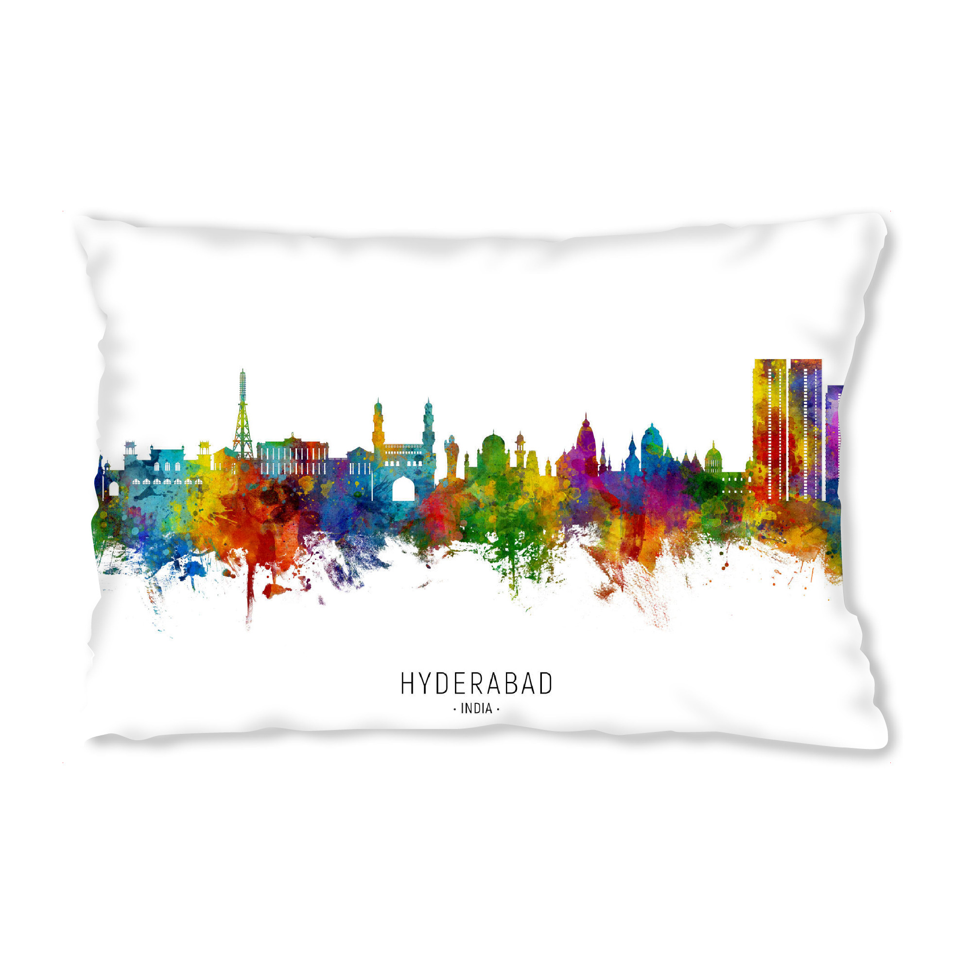 Design-Kissen "Hyderabad Skyline India txt" artboxONE - Städte