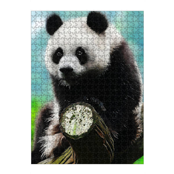 Puzzle Ravensburger "Panda Bear" artboxONE - Natur,Tiere - Panda,Bear,Bears,Animal,Animals,Cute,Tier,Bär,Natur,Nature,Holz,Wood - Bild panda
