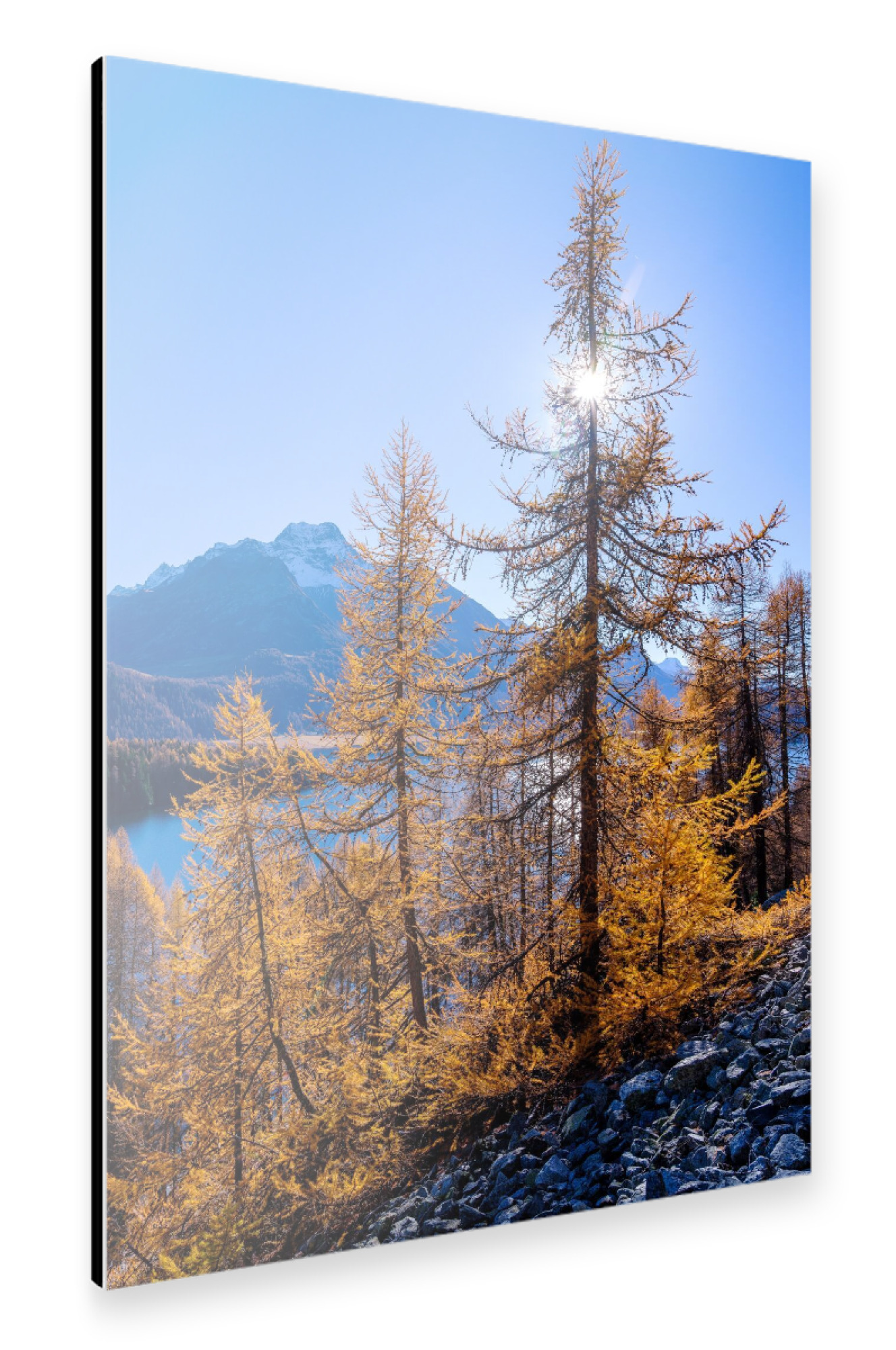 Alu-Dibond "Silsersee in fall" 30x20 cm artboxONE