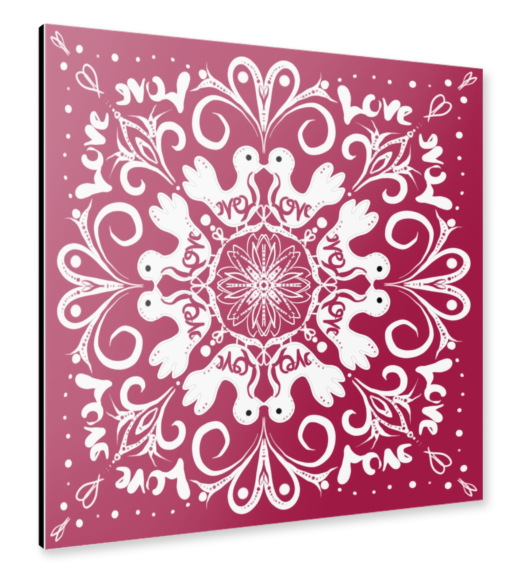 Alu-Dibond "Love & Liebe" 30x30 cm artboxONE