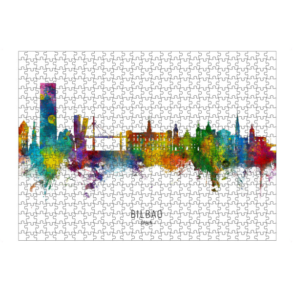 artboxONE Puzzle "Bilbao Spain Skyline txt" artboxONE - Städte