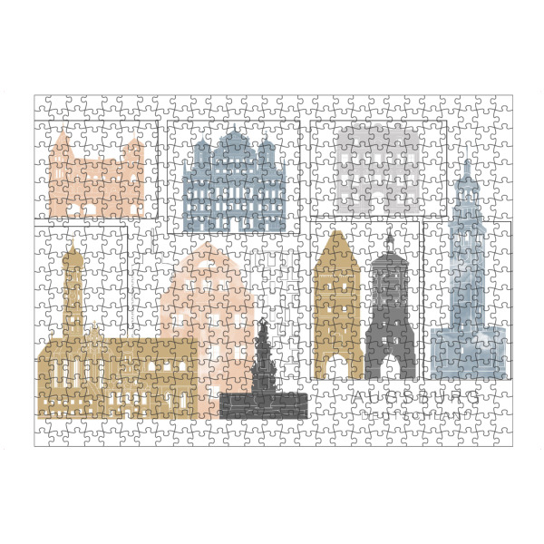 Puzzle Ravensburger "Augsburg skyline earth" artboxONE - Städte,Reise,Architektur